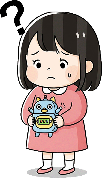 おもちゃが壊れて困っている女の子